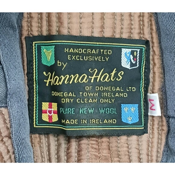 Hanna Hats Ireland Handcrafted Brown Tweed New Wool Walking Hat Mens M - Picture 6 of 12